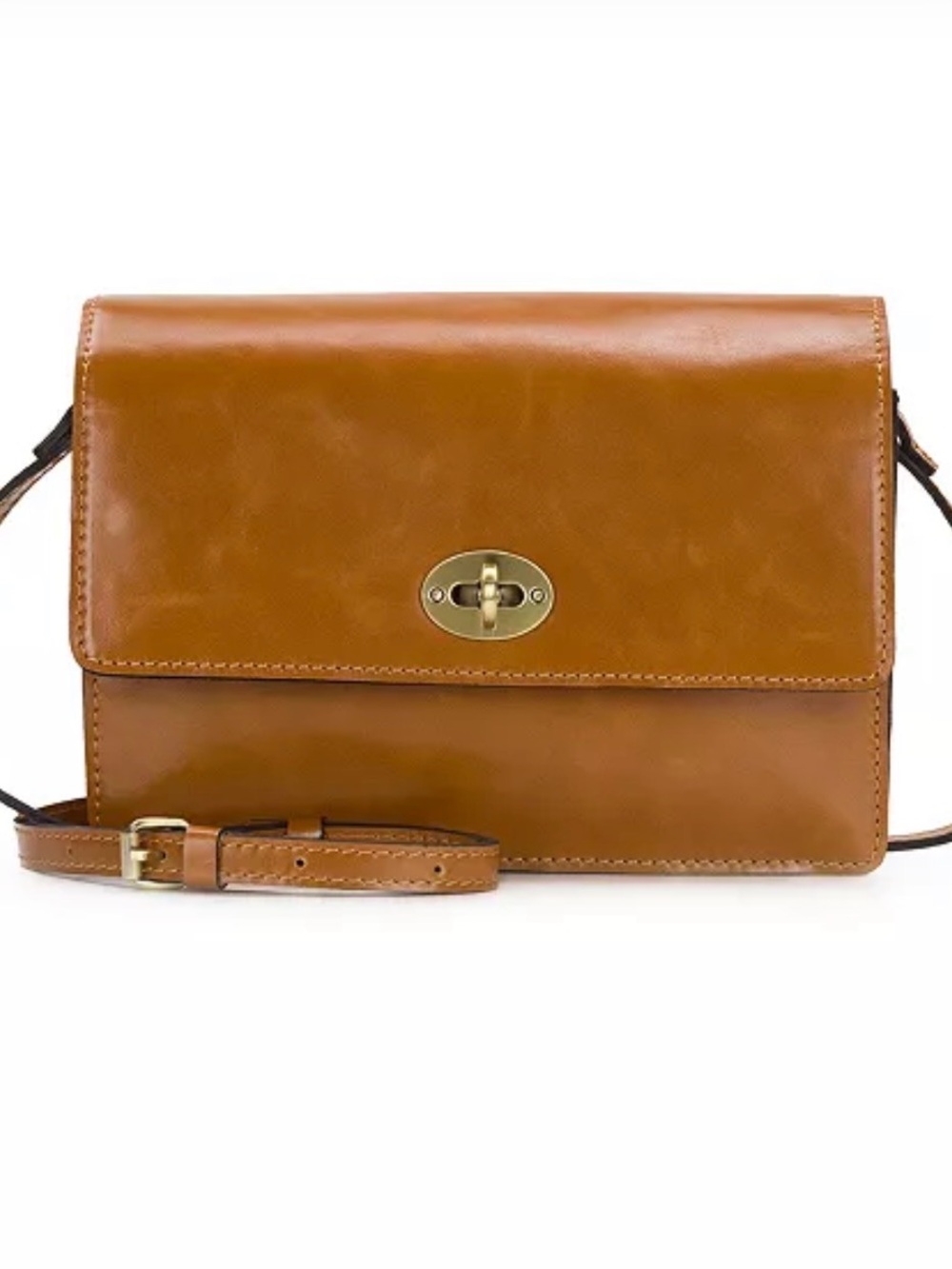 Patricia Nash Vintage Tan Leather Crossbody Bag & 4 tone guitar strap